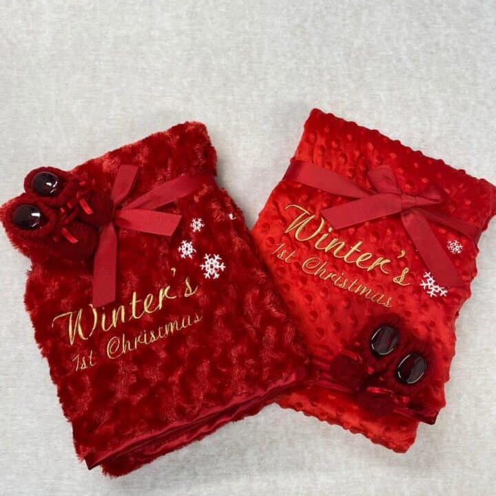 Image for 8. Personalised Christmas Baby Blanket Embroidered Super Soft 