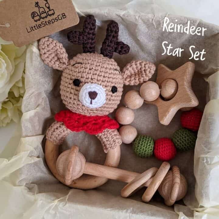 Image for 7. Christmas Reindeer Crochet Rattle