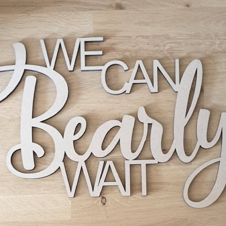 Image for 10. We Can Bearly Wait Wood Sign