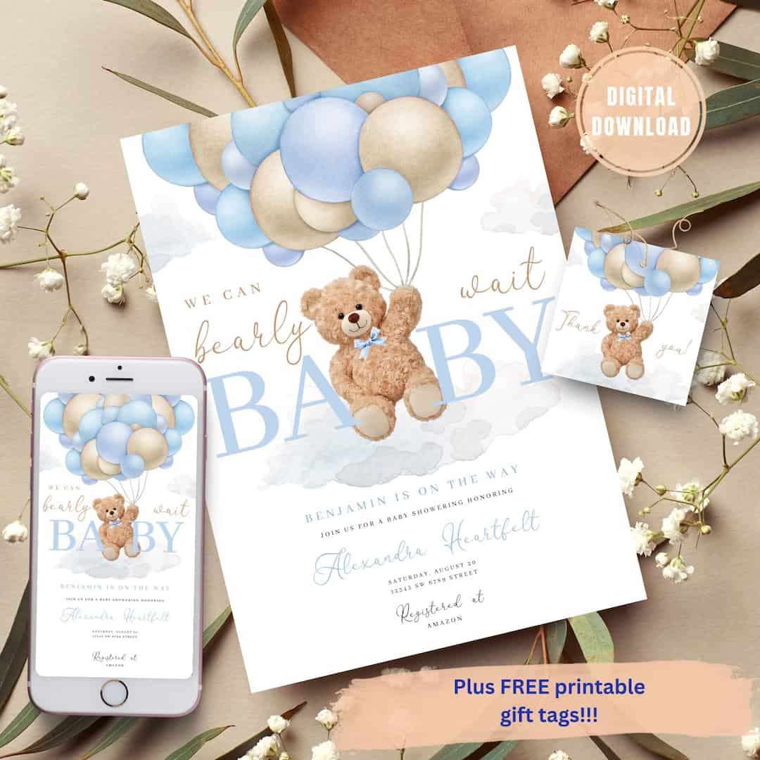 Image for 14. Teddy Bear Baby Shower Invitations