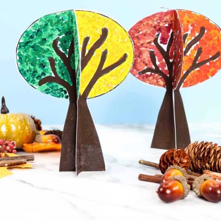 Image for 18. 3D Paper Autumn Tree Craft with Changing Fall Leaves by Arty Crafty Kids