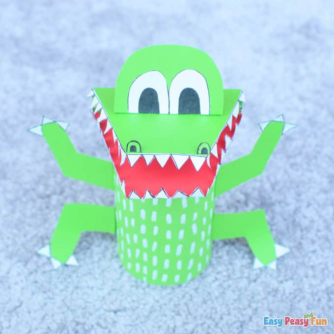 Image for 12. Crocodile Toilet Paper Roll Craft by Easy Peasy and Fun