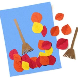 Image for 17. Raking Leaves Fall Craft by Our Kid Things