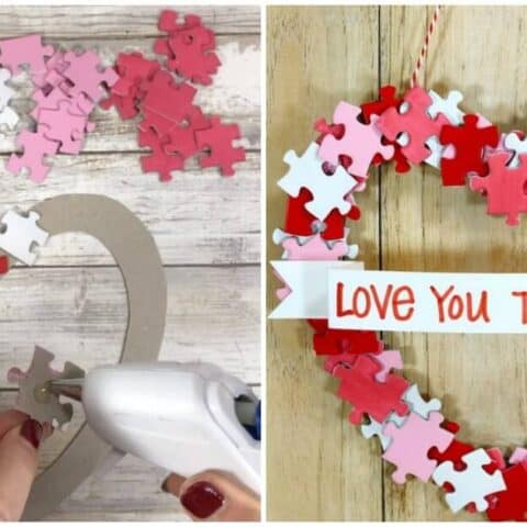Image for 2. "Love You to Pieces" DIY Valentine Wreath