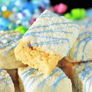 Image for 17. Baby Shower White Chocolate-Dipped Rice Krispie Treats