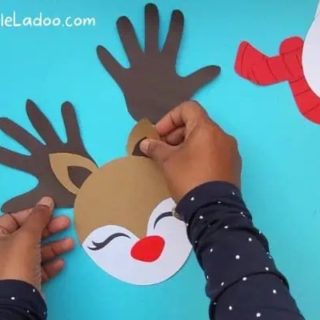 Image for 10. Handprint Reindeer Craft